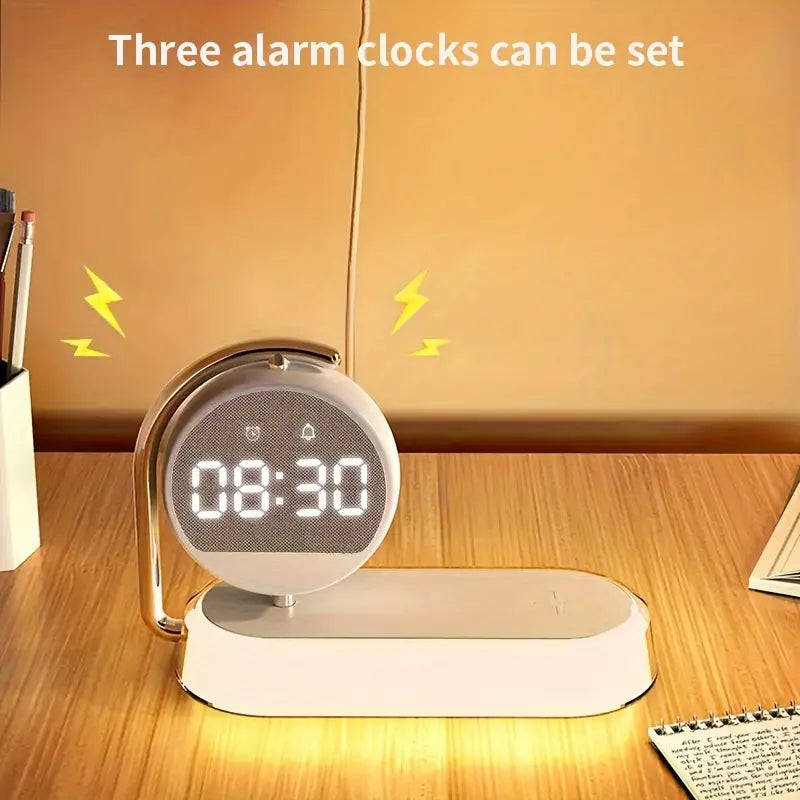 Fantasy Tropical Night Light & Wireless Charger Stand with Digital Alarm Clock