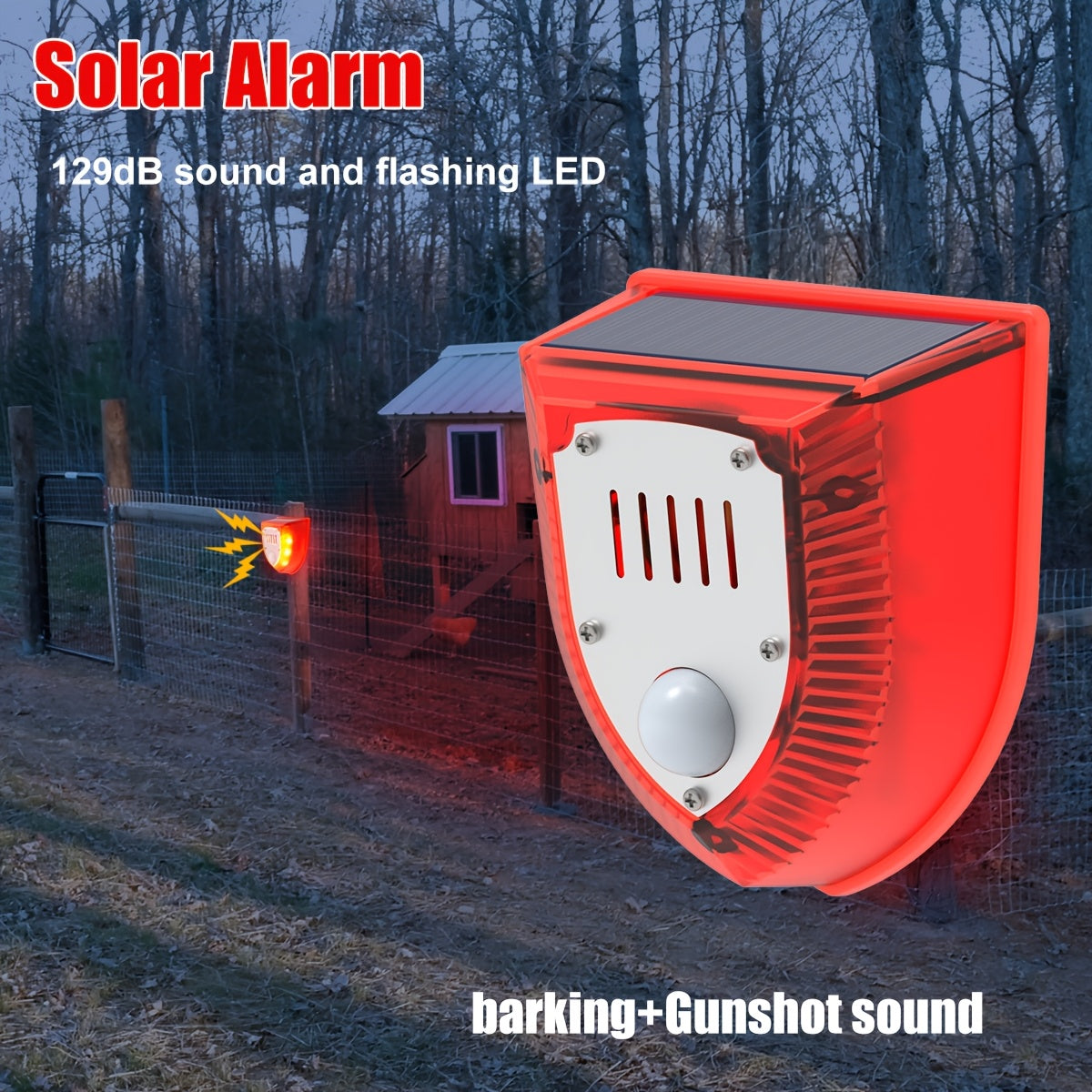 NNETM Solar Motion Alarm with Dog Bark & Gunshot Sound (3 pcs)
