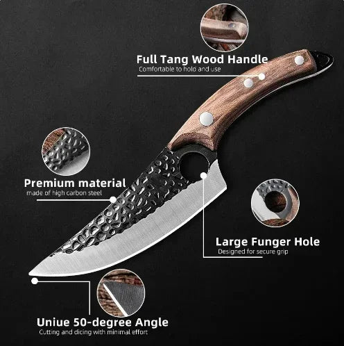 Hand-Forged Stainless Steel Chef Knife – With Protective Cover