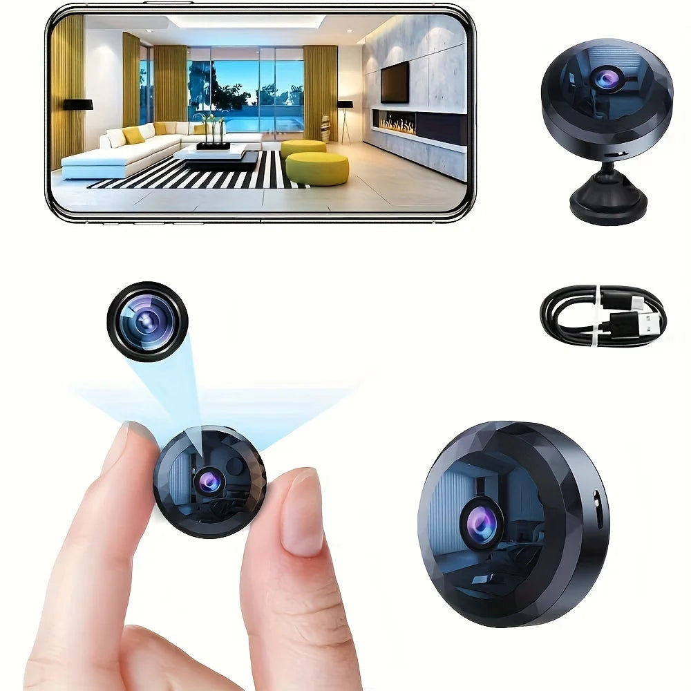 NNEOBA Mini WiFi Wireless Security Camera Night Vision (1080P HD)