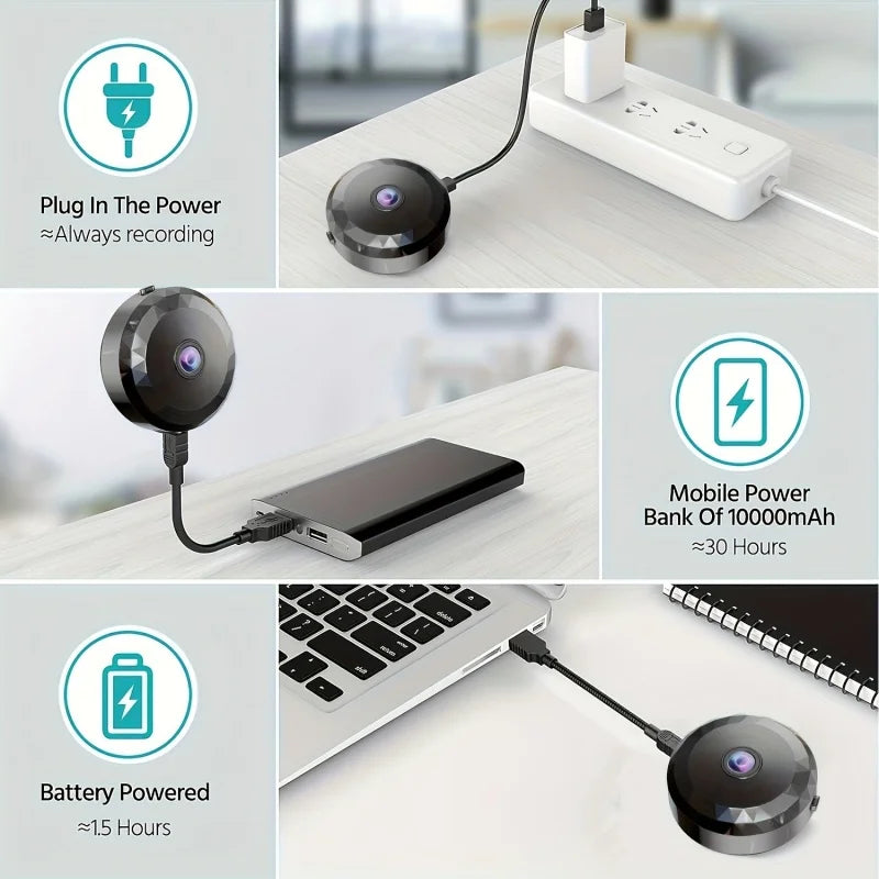 NNEOBA Mini WiFi Wireless Security Camera Night Vision (1080P HD)