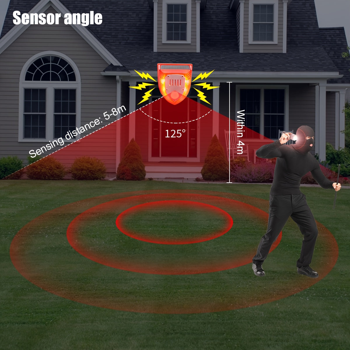 NNETM Solar Motion Alarm with Dog Bark & Gunshot Sound (3 pcs)